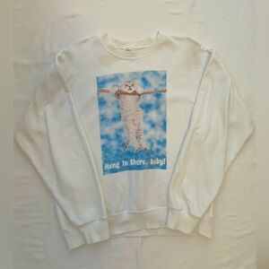 Funny Motivational Cat Sweatshirt Crewneck